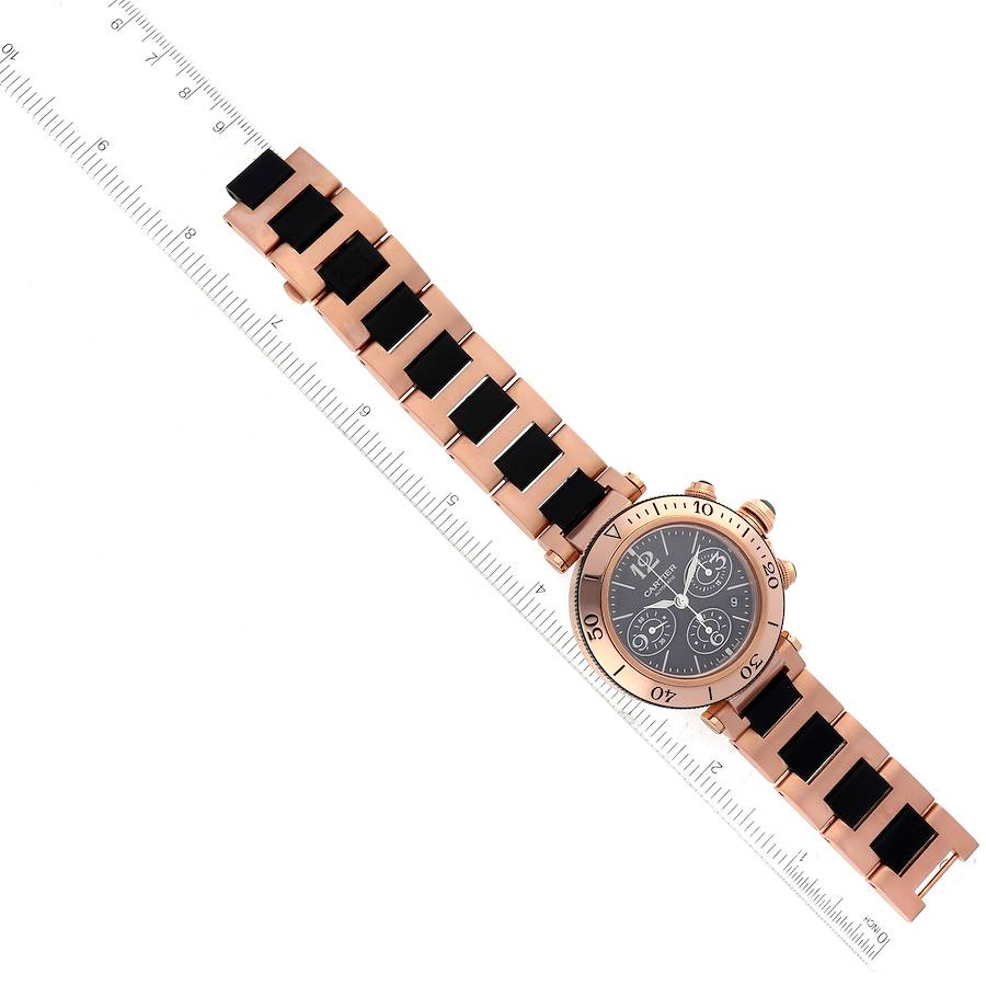 Cartier Pasha Seatimer Rose Gold Black Dial Mens Watch W301980M