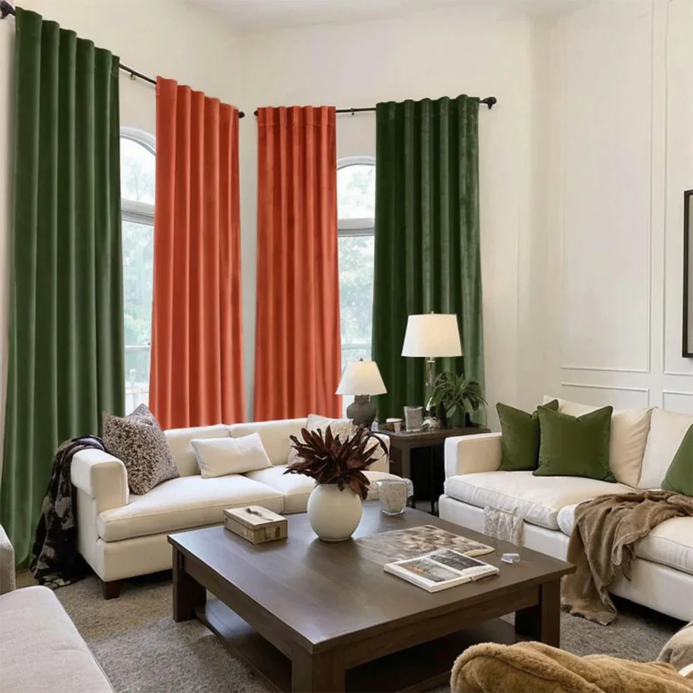 Custom Velvet Luxury Blackout Curtains  (2 Panels) - Back Tab & Rod Pocket