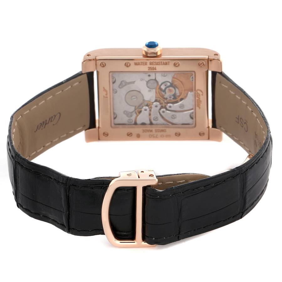 Cartier Tank a Vis Dual Time Rose Gold Mens Watch W1537651