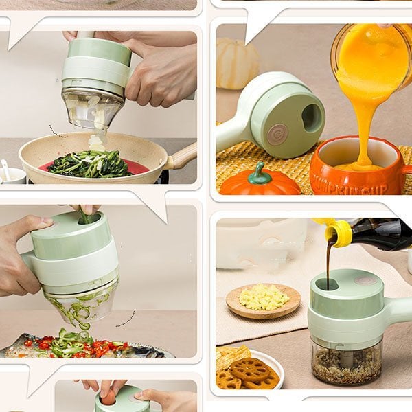Best kitchen Tool💝 4 In 1 Handheld Electric Vegetable Cutter Set