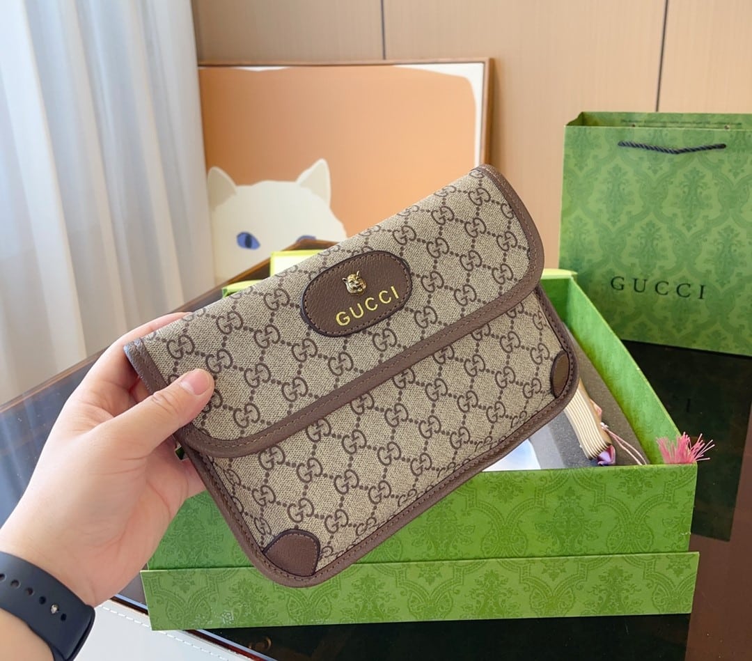 Gucci Neo Vintage Gg Supreme Belt Bag Beige Ebony 22Cm 493930 9C2Vt 8745