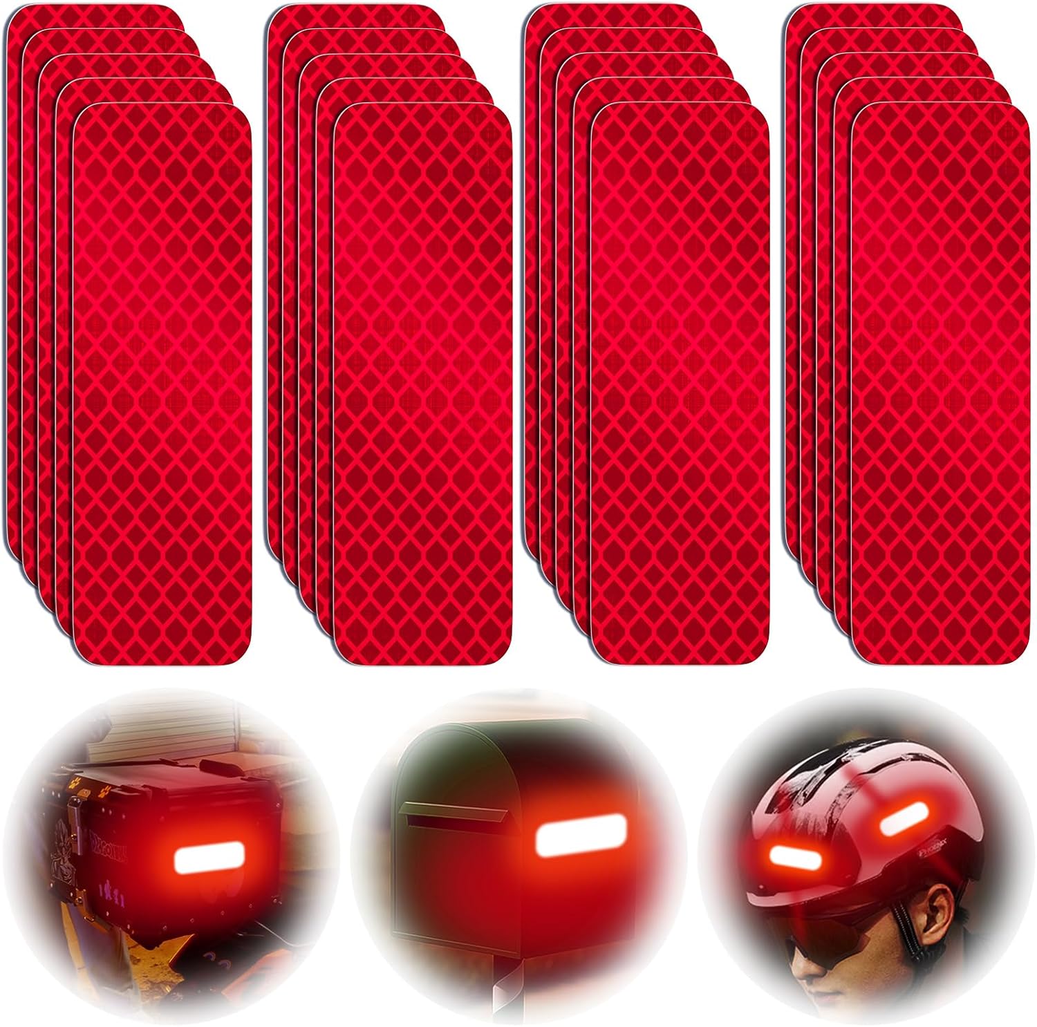 20 Pcs Super Reflection Reflective Stickers, Safety Reflective Tape for Car Trailer Truck Bike Motorcycle, 20 Pcs Fluorescent Yellow-Green Outdoor Waterproof 3.15′′ X 1.18′′