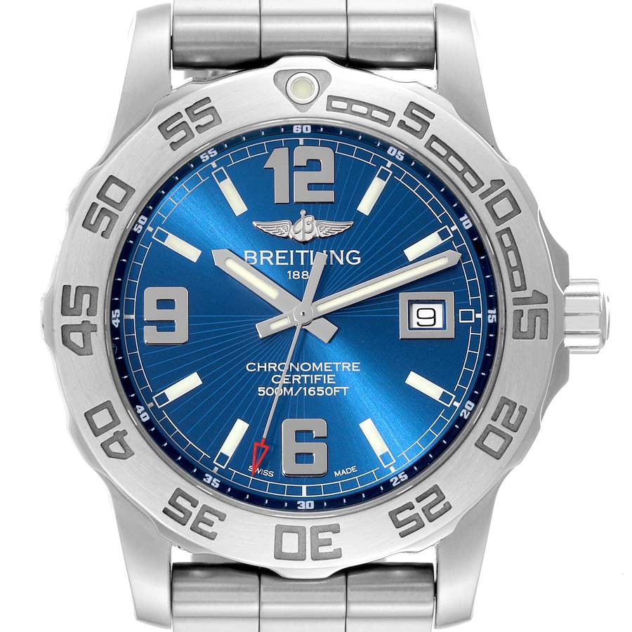 Breitling Colt 44 Blue Dial Steel Mens Quartz Watch A74387