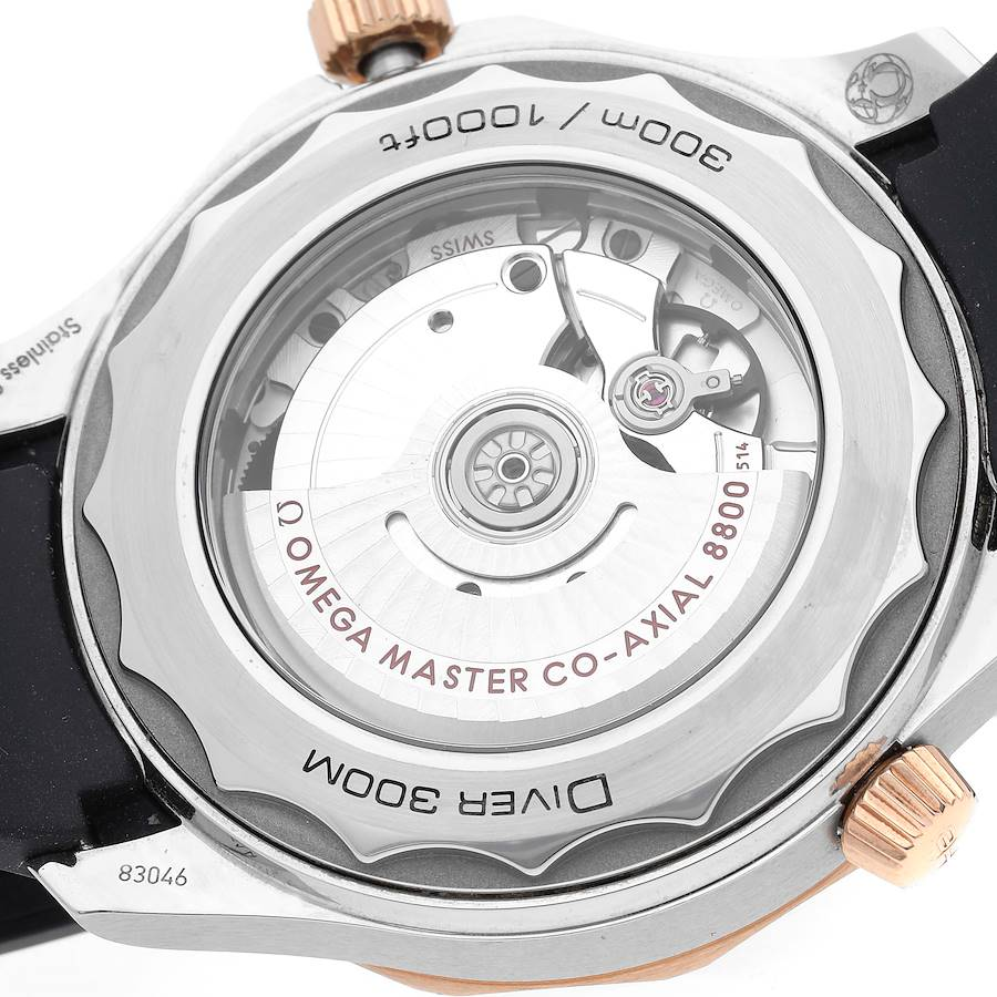 Omega Seamaster Diver Steel Rose Gold Mens Watch 210.22.42.20.01.002