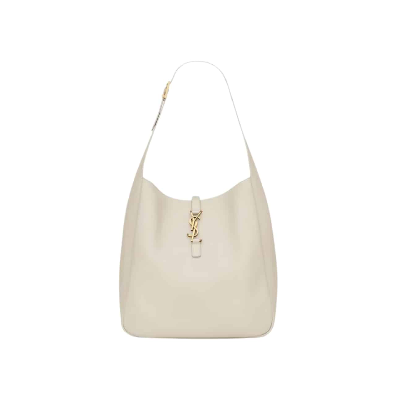 Saint Laurent Le 5 À 7 Supple Large In Grained Leather White 31Cm 753837Aaauq9207
