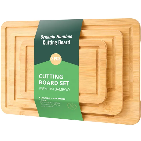 Cutting Board 3 Pieces Versatile Bamboo Cutting Board