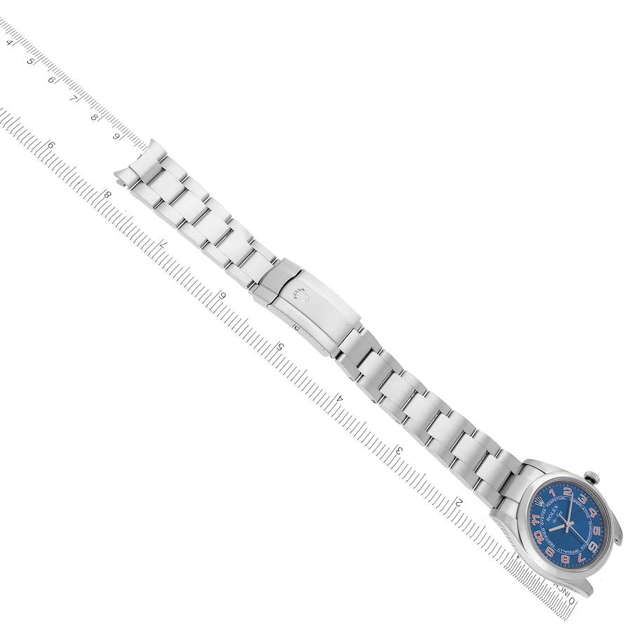 Rolex Air King Blue Concentric Dial Steel Mens Watch 114200