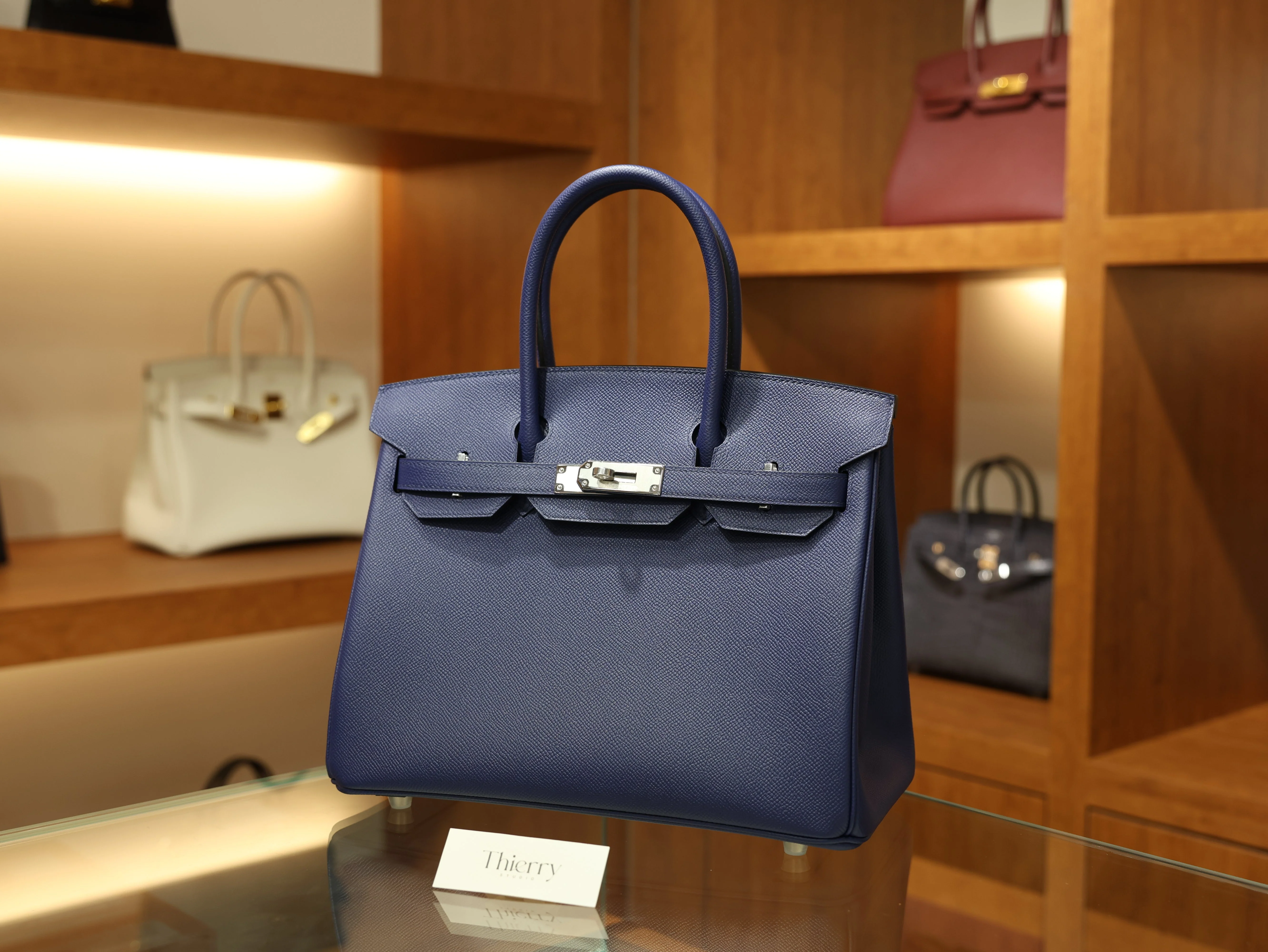 Birkin 30 epsom retourne blue saphir PHW