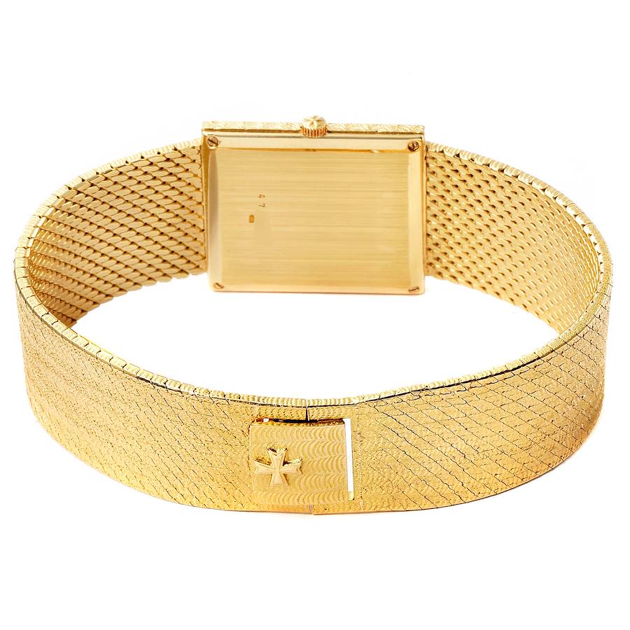 Vacheron Constantin 18k Yellow Gold Tiger Eye Stone Dial Vintage Watch 7255