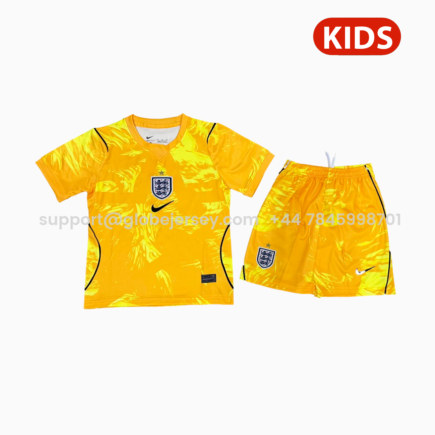 England 2026 Yellow Goalkeeper Kids Kit