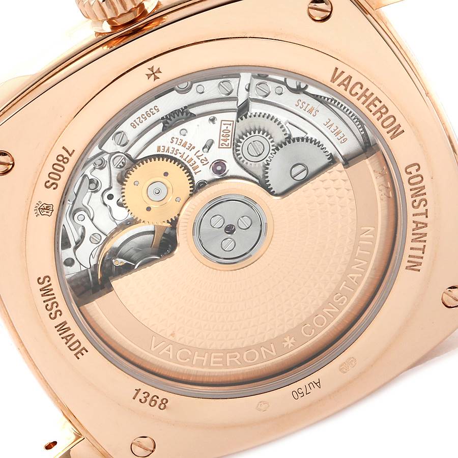 Vacheron Constantin Harmony Dual Time Rose Gold Mens Watch 7800S