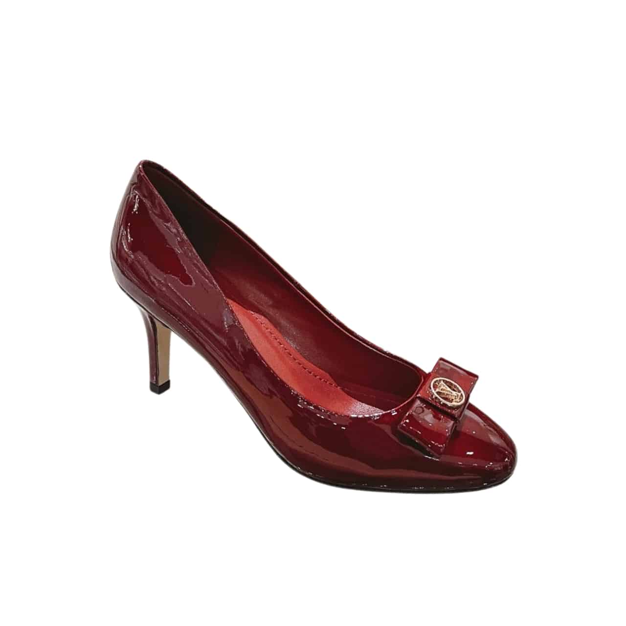 Louis Vuitton Patent Leather Pumps Dark Red