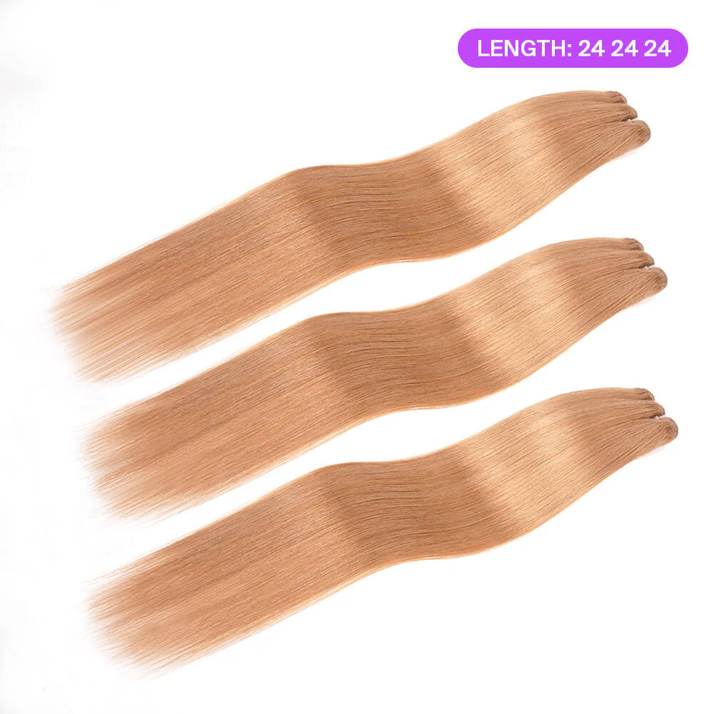 Megalook 10A 3Bundles Milk Tea Brown Straight Hair Brazilian Human Hair Bundles Weave Extensions