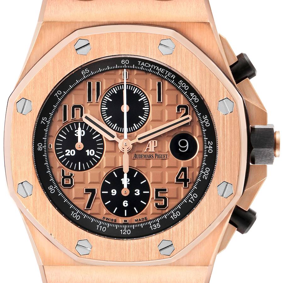 Audemars Piguet Royal Oak Offshore Rose Gold Chronograph Mens Watch 26470OR
