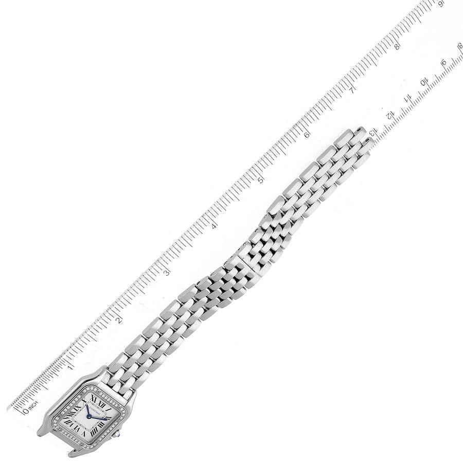 Cartier Panthere Medium Steel Diamond Bezel Ladies Watch W4PN0008