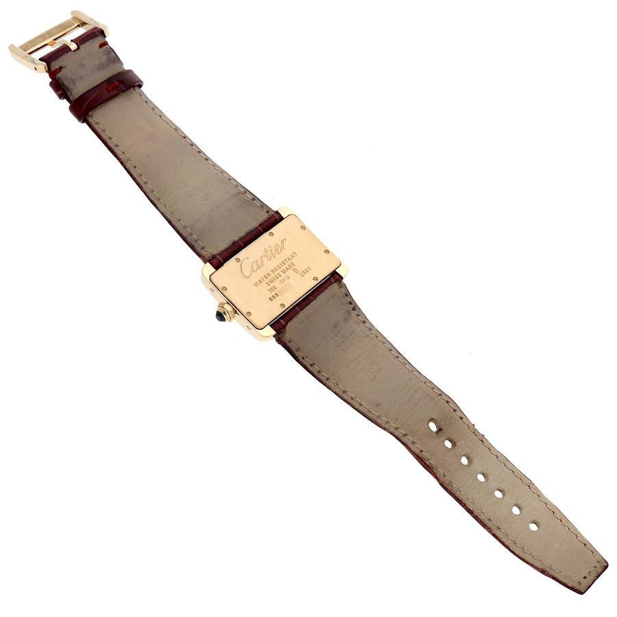 Cartier Tank Divan Mini Yellow Gold Red Strap Ladies Watch W6300356