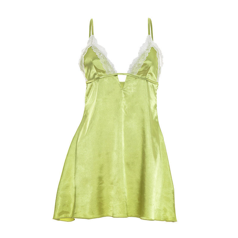 Women Sexy Lace Mini Halter Dress