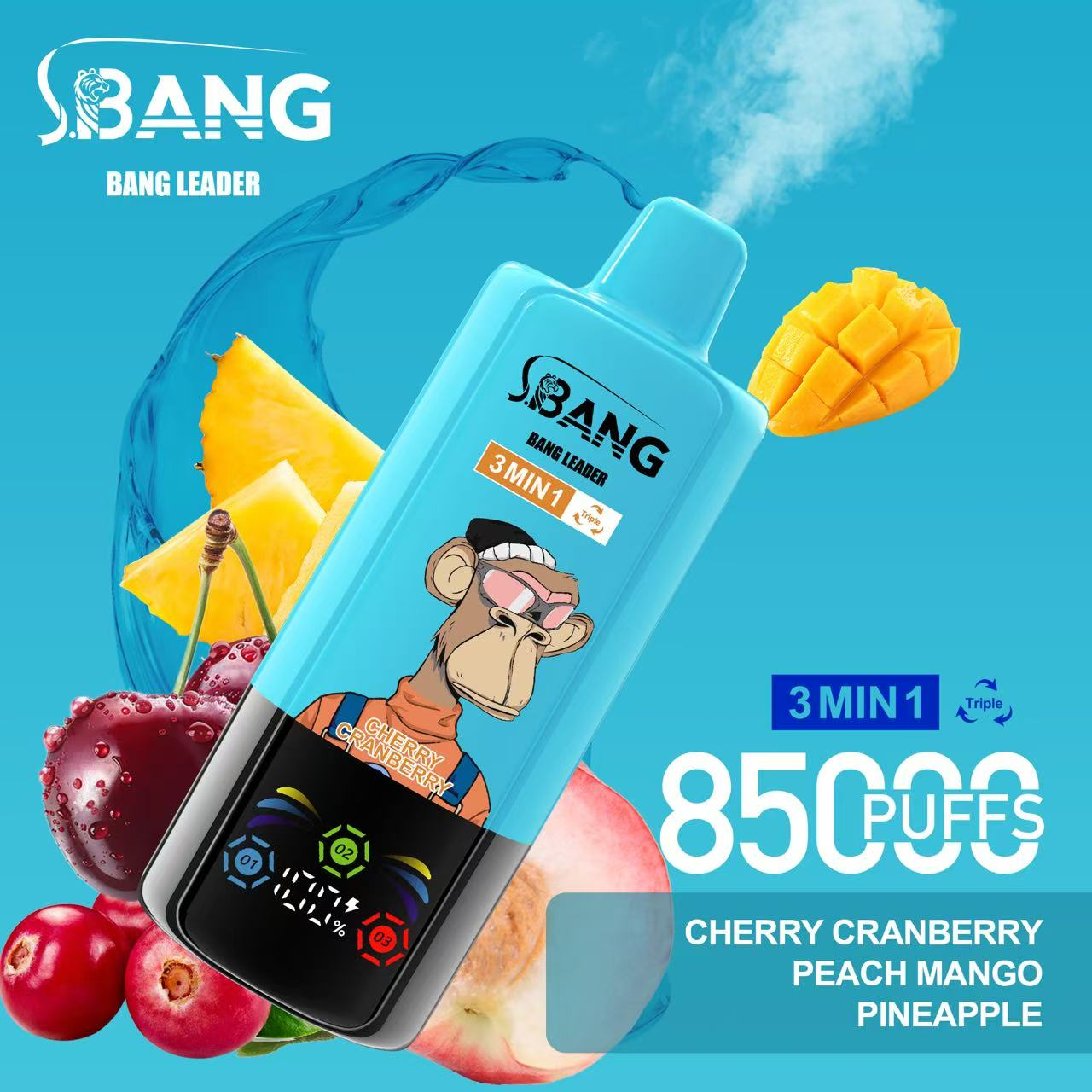 Bang Leader 85K Puffs 3-in-1 Prefilled Vape Device - 3 Flavours, Rechargeable, 850mAh