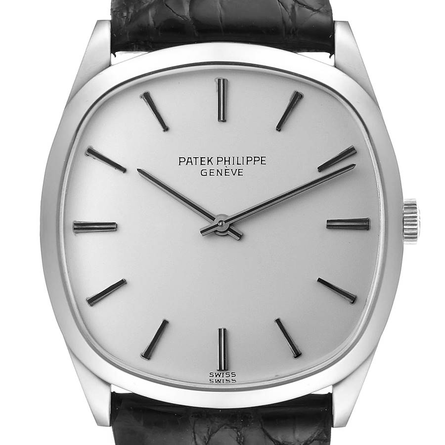 Patek Philippe 18k White Gold Silver Dial Vintage Mens Watch 3544