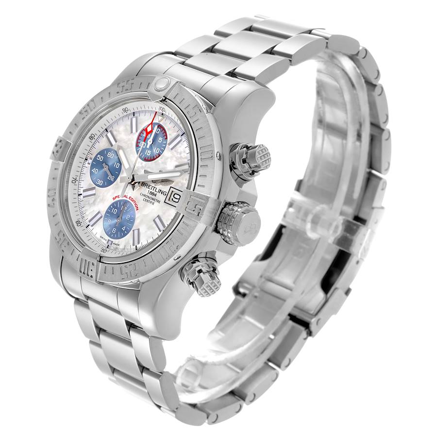 Breitling Avenger II Mother of Pearl Steel Mens Watch A13381