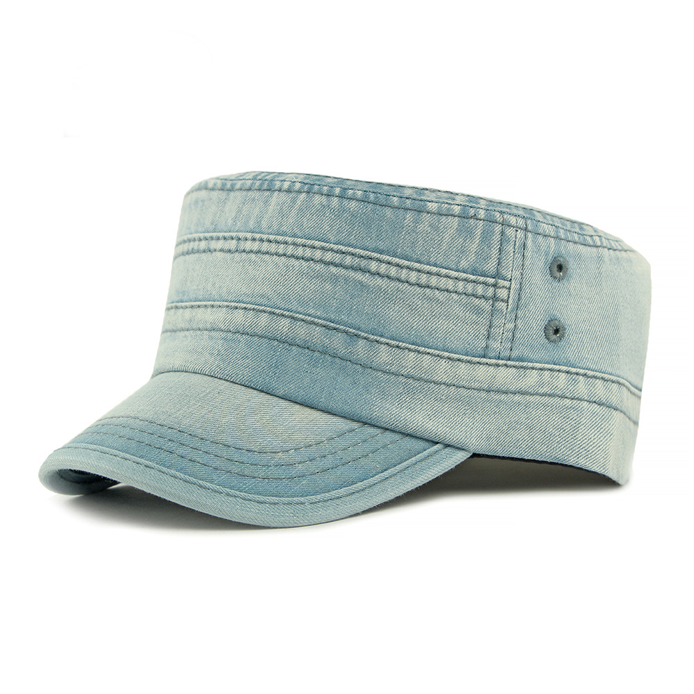 Men's Casual Denim Washed Curved Brim Patrol Hat