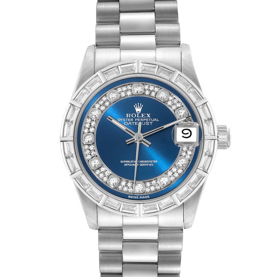 Rolex President Platinum Myriad Diamond Ladies Watch 68266