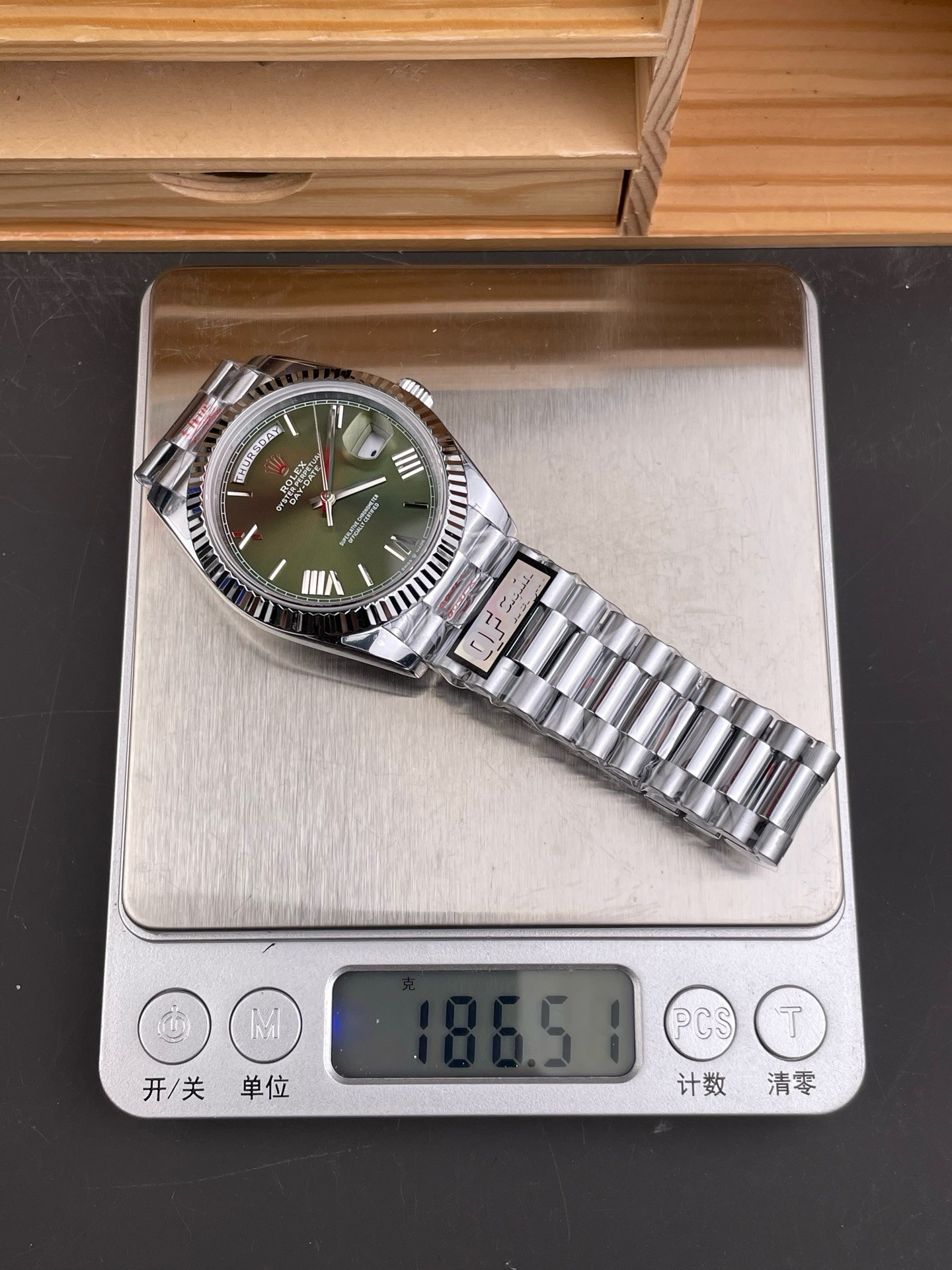 Day-Date Olive Green Roman Dial