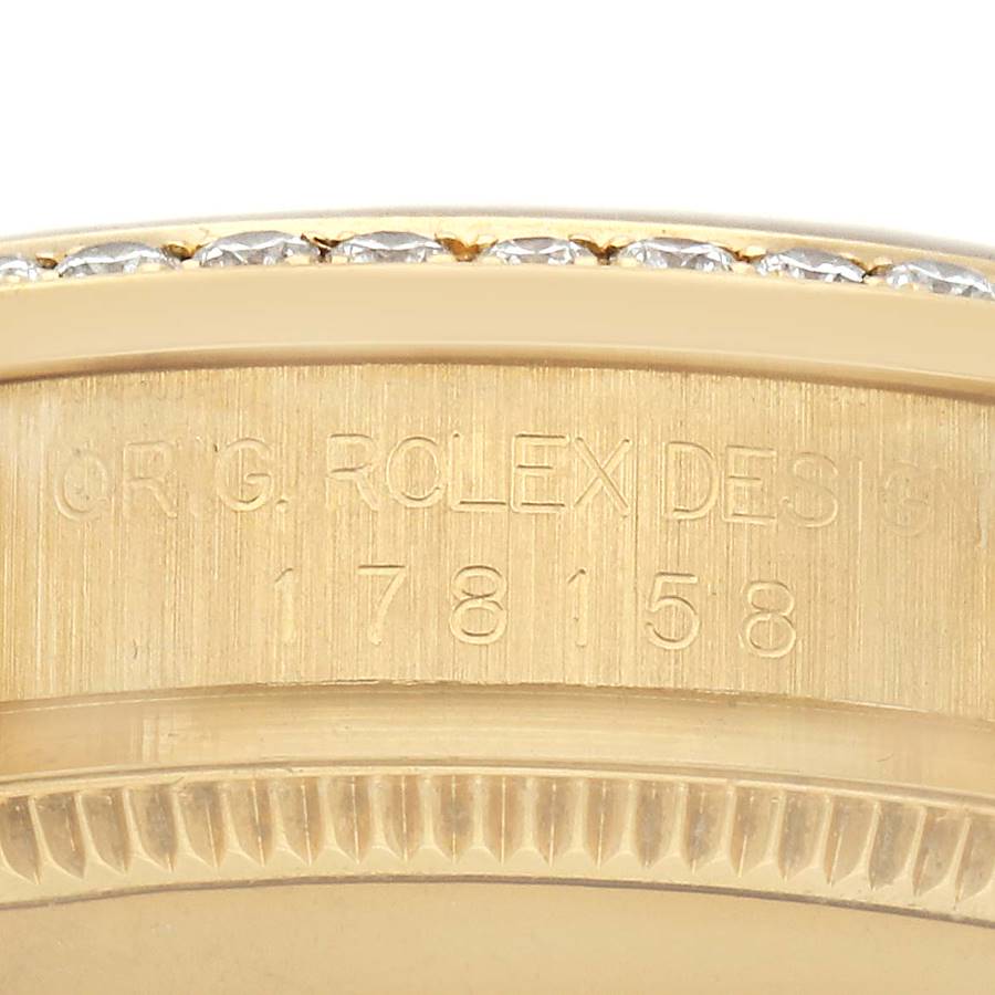 Rolex President Midsize Yellow Gold Mother Of Pearl Diamond Ladies Watch 178158