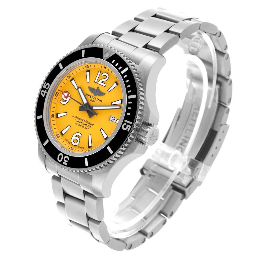 Breitling Superocean II Yellow Dial Steel Mens Watch A17367