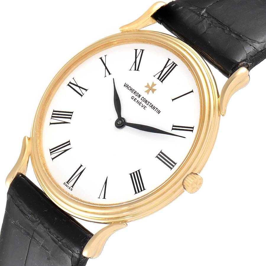 Vacheron Constantin 18K Yellow Gold Ultra Thin White Dial Mens Watch 33216