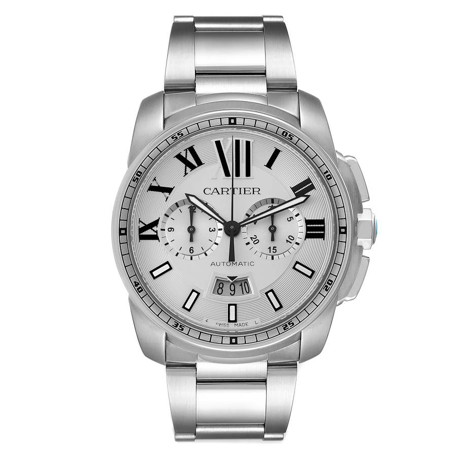 Cartier Calibre Chronograph Steel Mens Watch W7100045