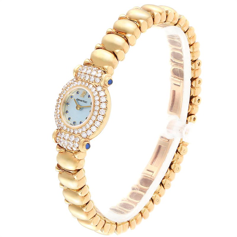 Audemars Piguet Yellow Gold MOP Diamond Sapphire Ladies Watch