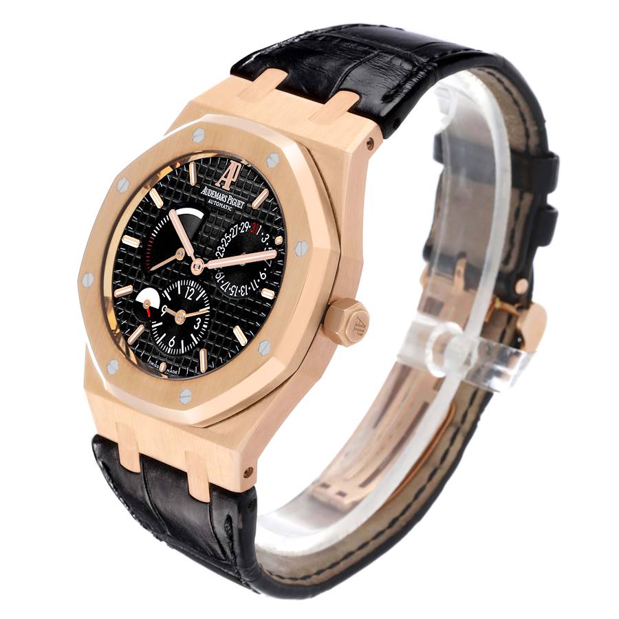 Audemars Piguet Royal Oak Dual Time Rose Gold Mens Watch 26120OR