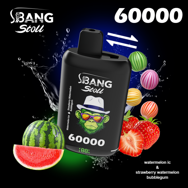 Bang Stoll 60K Puffs 2-in-1 Prefilled Vape Device - Dual Flavour, Rechargeable, 650mAh