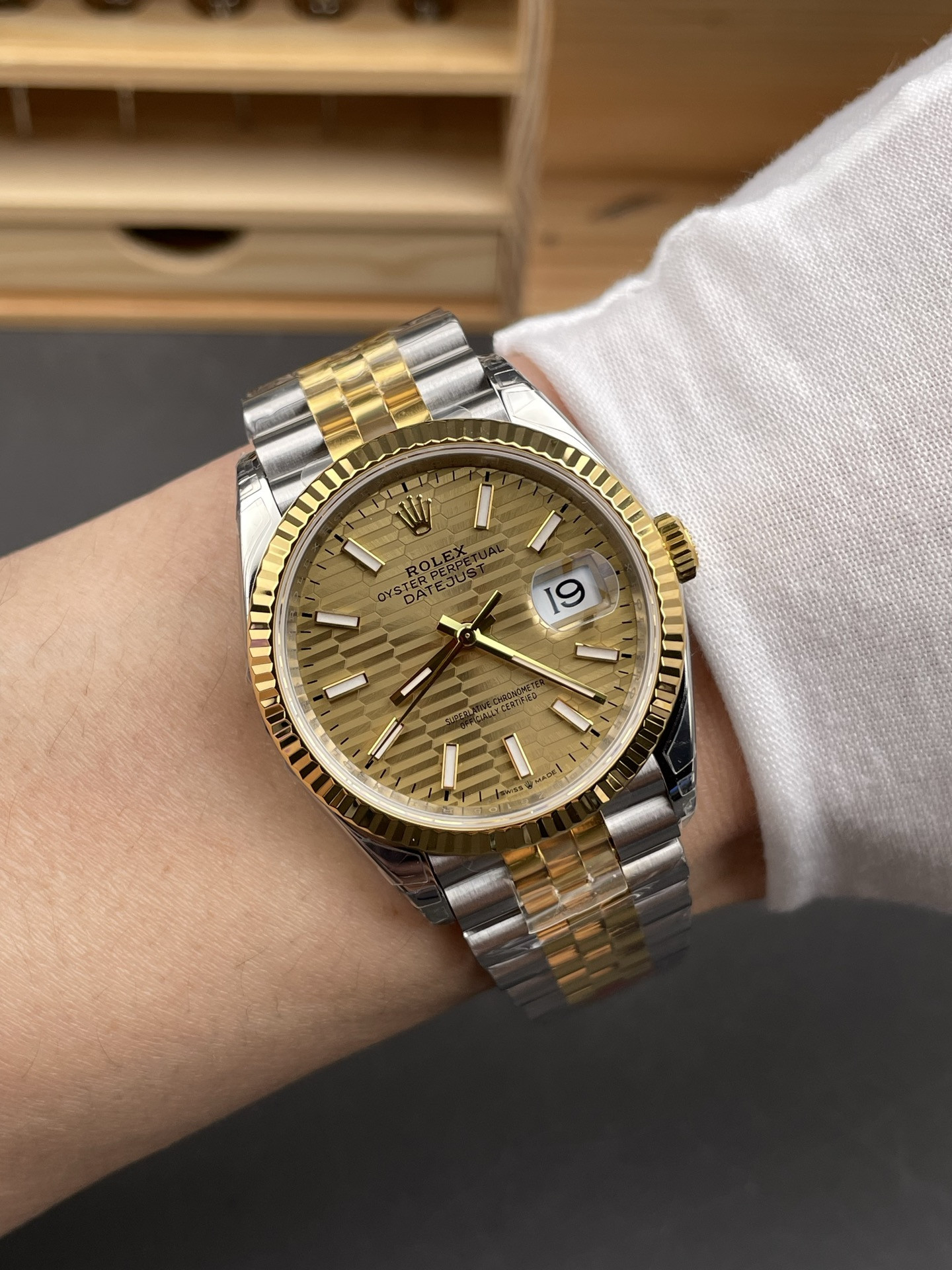 Two-Tone Grid Wave Dial Datejust