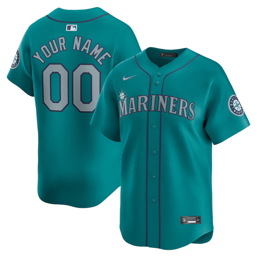 Seattle Mariners Alternate Limited Custom Jersey  Aqua