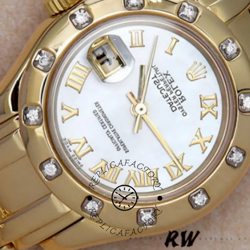 Rolex Pearlmaster 80318 White MOP Dial 29MM Lady Replica Watch