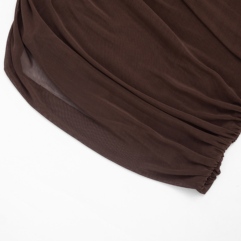 Women Spring Sexy Draped Top and Capri Pants Two-Piece Set