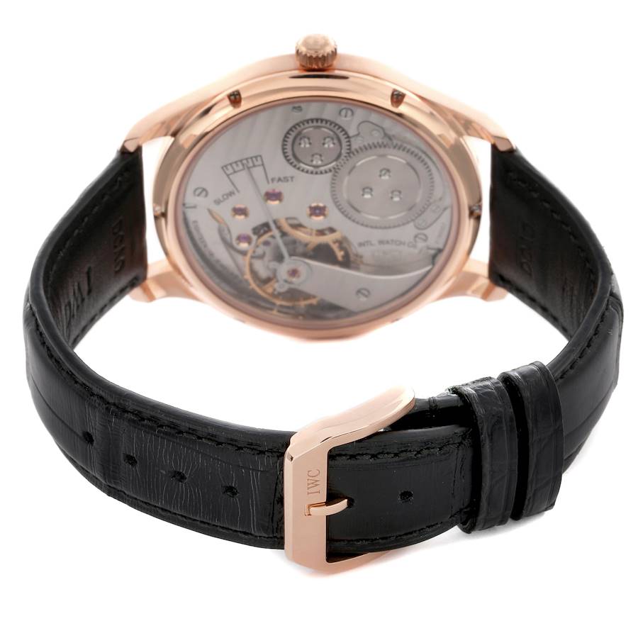 IWC Portuguese Rose Gold Grey Dial Manual Mens Watch IW545406