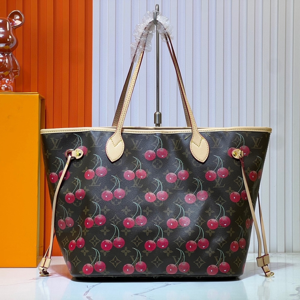 Louis Vuitton X Takashi Murakami Monogram Cerise Neverfull MM Brown 31Cm M13263