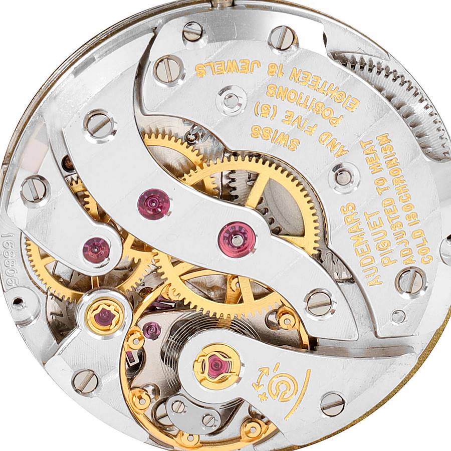 Audemars Piguet Yellow Gold Black Dial Vintage Mens Watch