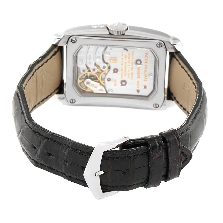 Patek Philippe Gondolo Day Date White Gold Silver Dial Watch 5200 5200G