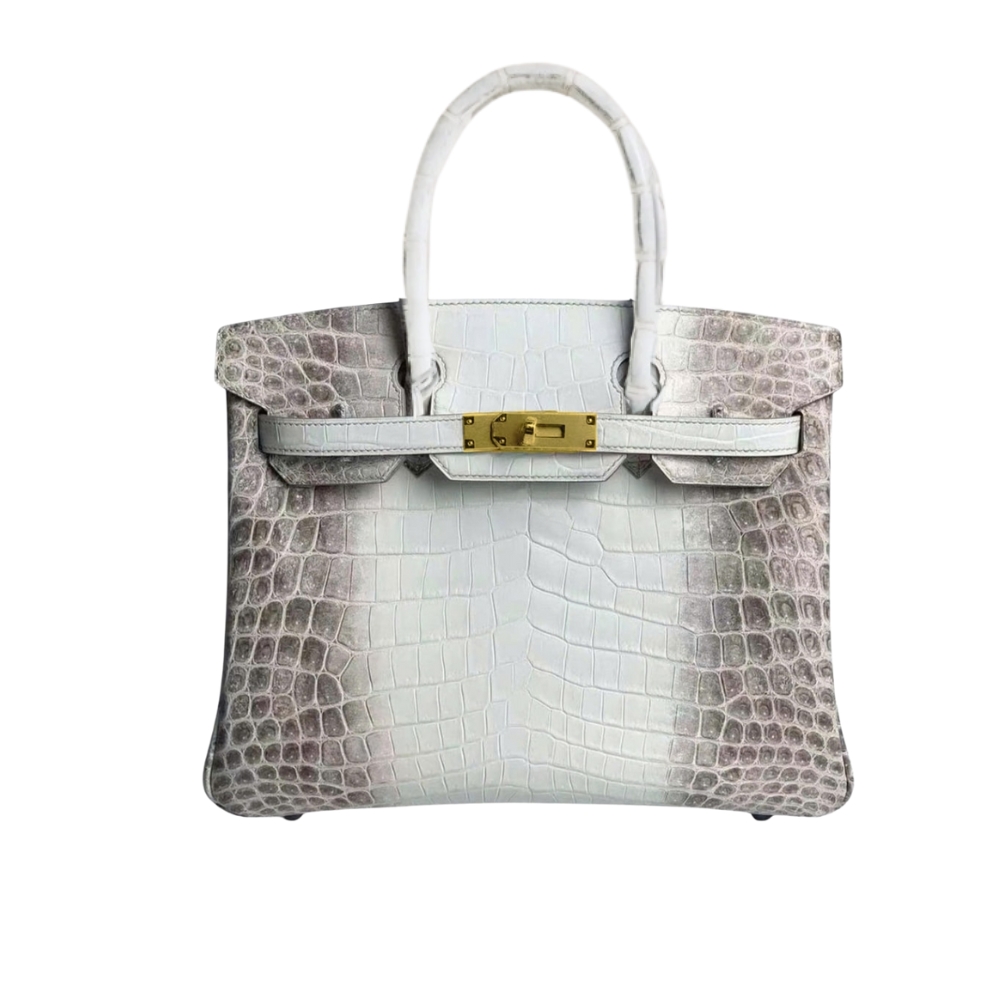 Hermes Birkin 30 Niloticus Himalaya Blanc Finish Gold Kelly 30Cm