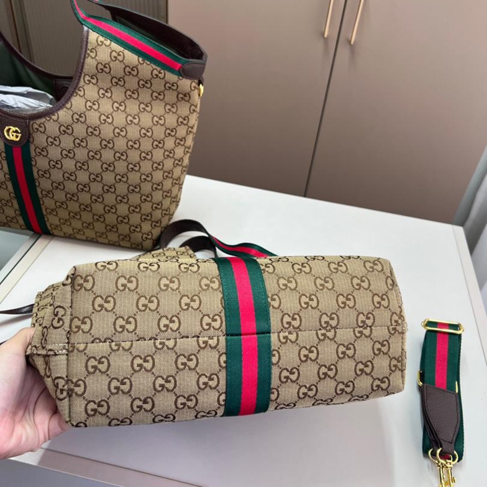 Gucci Giglio Small Tote Bag GG Canvas Dark Brown 25cm 860845 AAF8L 2547