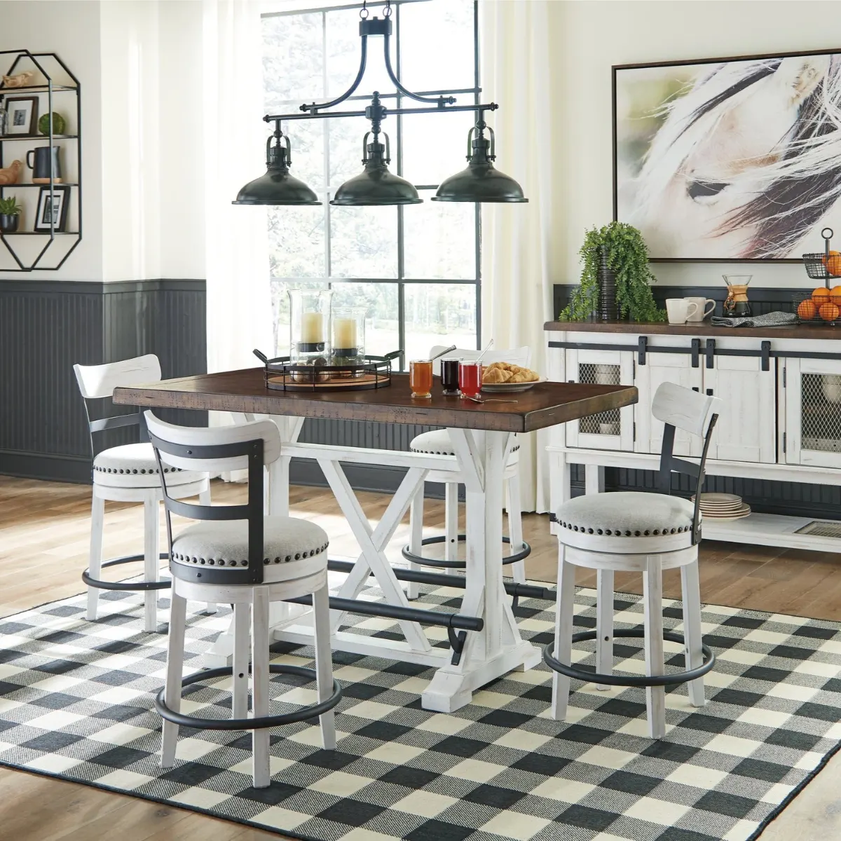 White Counter Height Dining Set