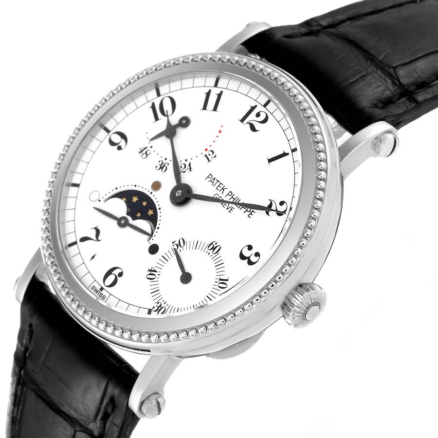 Patek Philippe Complications Moonphase White Gold Mens Watch 5015