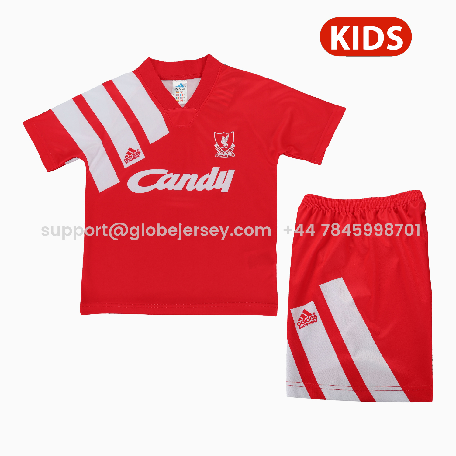 Retro Liver.pool 1991-92 Home Kids Kit
