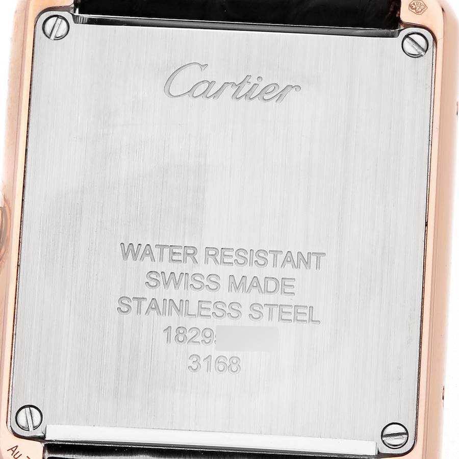 Cartier Tank Solo Silver Dial Rose Gold Steel Ladies Watch W5200024 Card