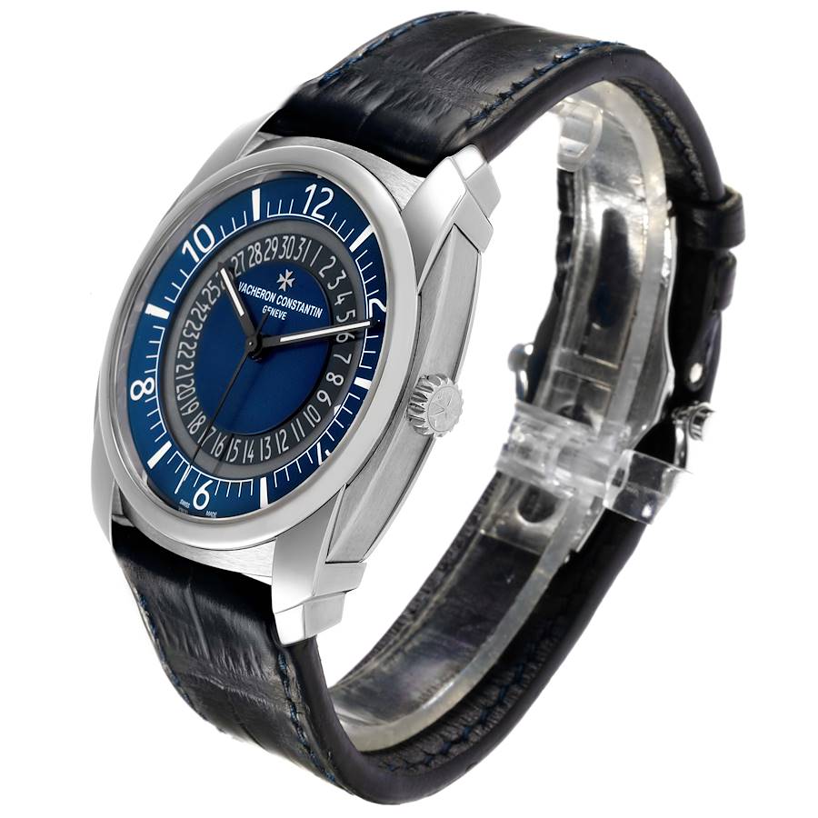 Vacheron Constantin Quai De L'ile Date Blue Dial Steel Watch 4500S