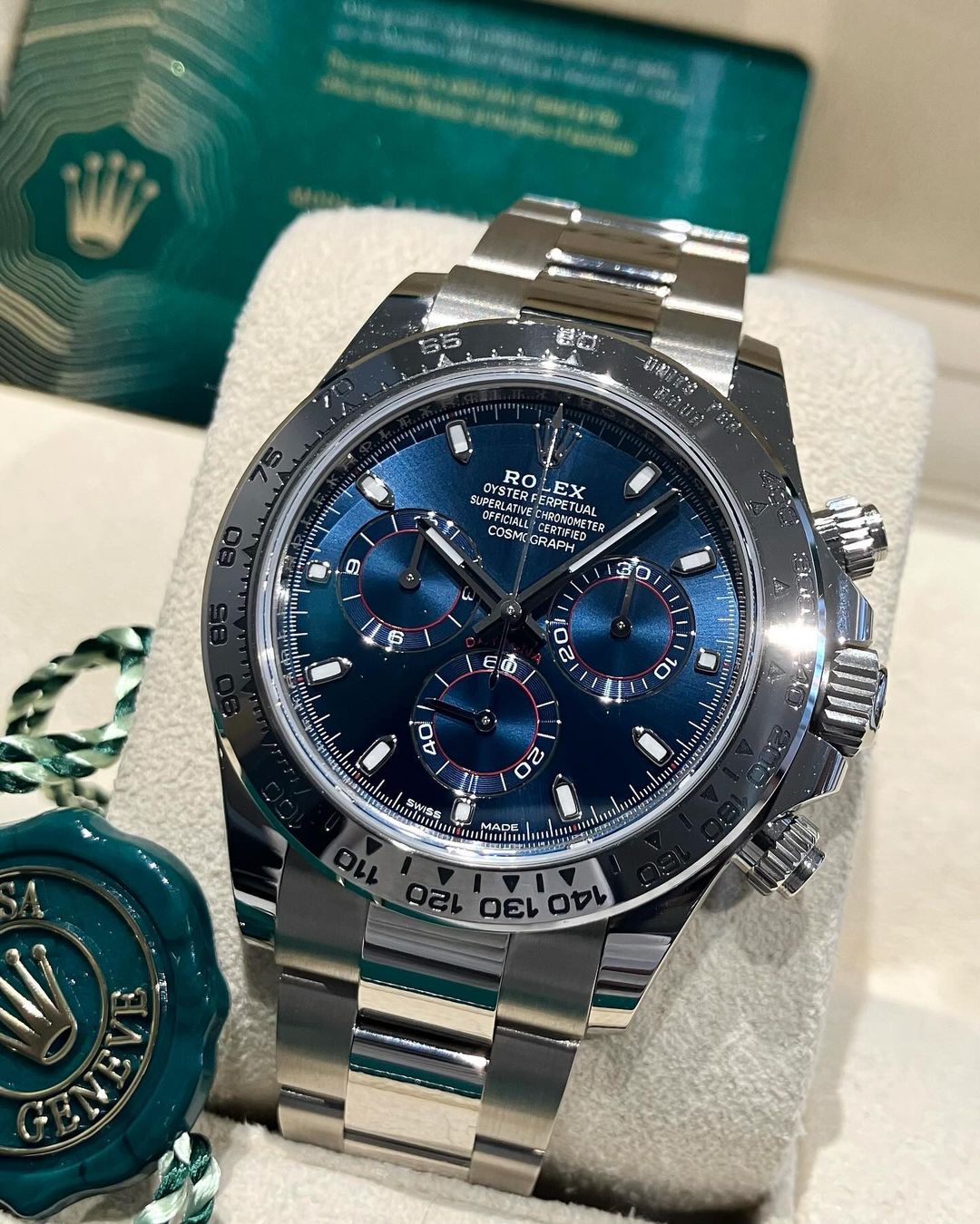 Rolex Cosmograph "Ghost" Daytona 40mm Bule 18ct White Gold m116509 Series in 2022 Unworn
